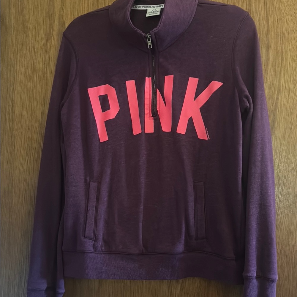 PINK Quarter-Zip Sweatshirt Medium